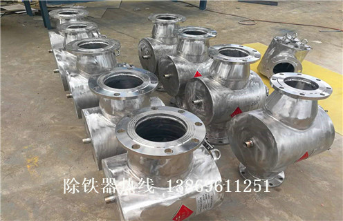 管道式永磁自卸式除鐵器，管道式永磁自卸式除鐵器_遠力管道式永磁自卸式除鐵器12000高斯 可定制工作原理_安裝示意圖